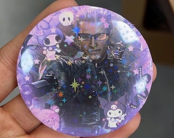 Wesker holografiska JUMBO-knappar glittriga glittriga