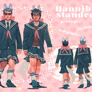 ¡Listo para enviar! Hannibal y Will caminan en soportes acrílicos holográficos de 7 pulgadas.