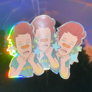 Butthead pegatinas de vinilo holográfico impermeable de 3 pulgadas