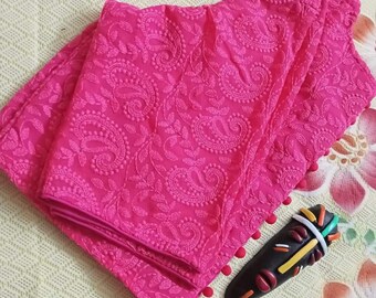 Blusa Chikankari de un solo color de diseñador