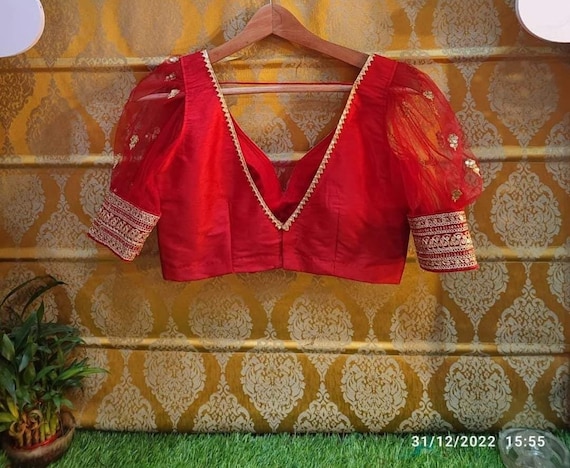 Red Designer Bridal Blouses| Partyware Silk Blouses | Weeding Collection |  Bridalware - Etsy