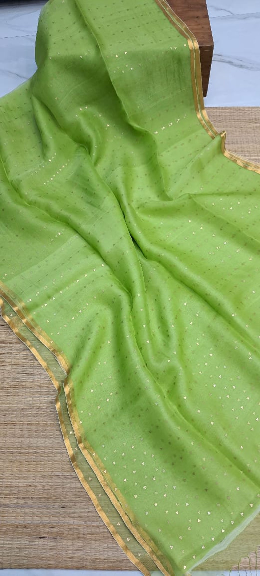 Teal Green Muslin Jamdani Saree