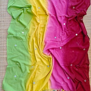 Multicolored Mul cotton saree/ Soft pure cotton Mulmul saree / Designer handwork saree/ Summer friendly Saree / Gift for her / Ready to ship