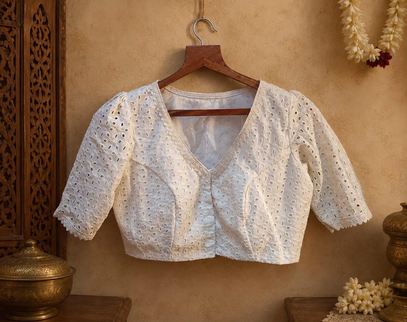Puffed Sleeve Embroidered Blouse - Etsy