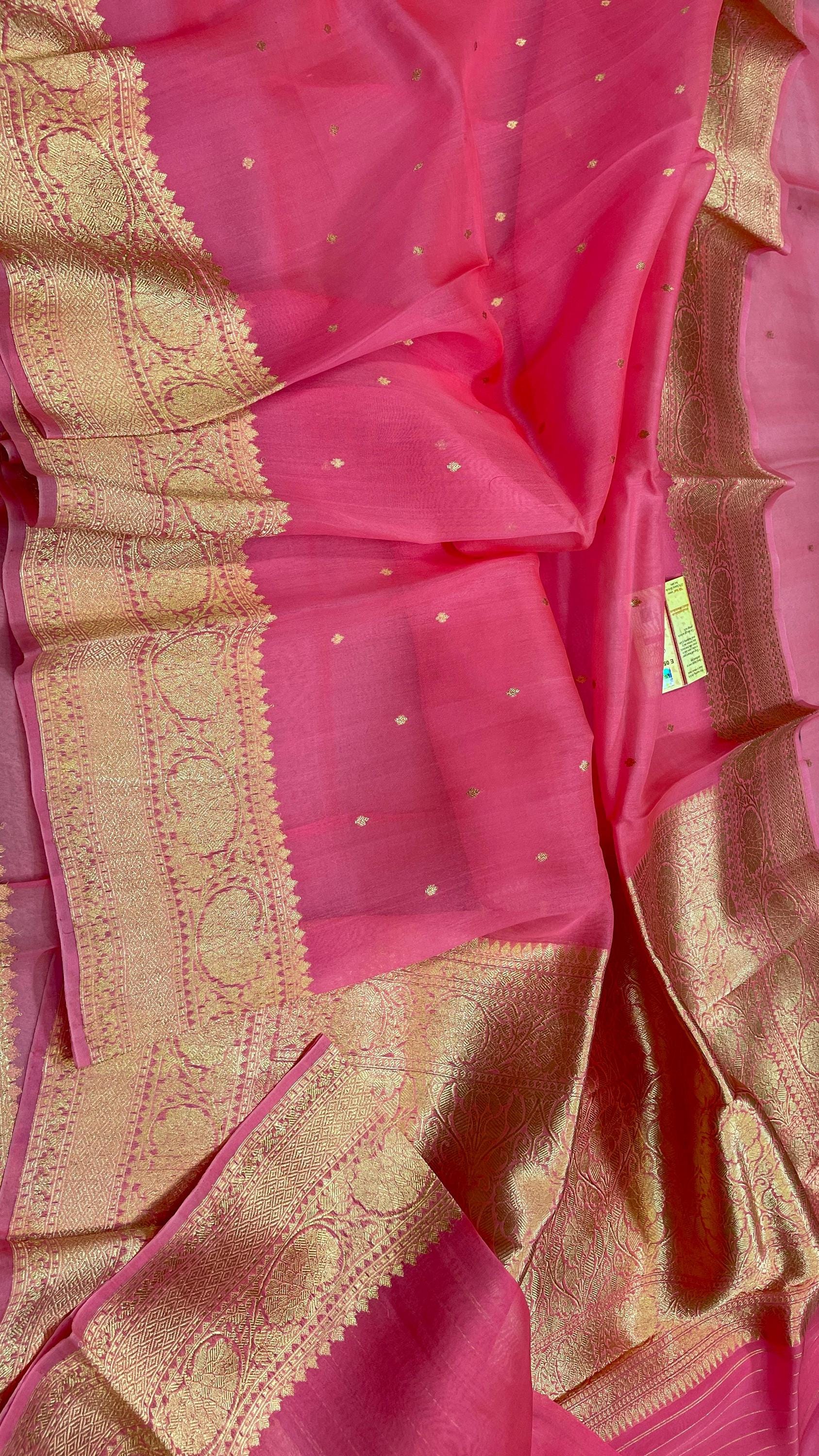 Pure Kora Silk Handloom Banarasi Saree