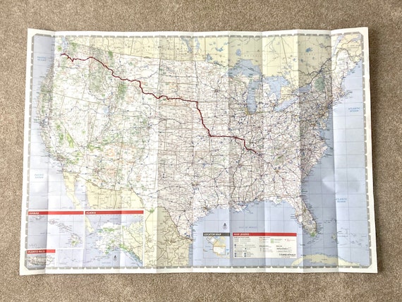 Cross Country Road Trip Map / Large Personalized Embroidered