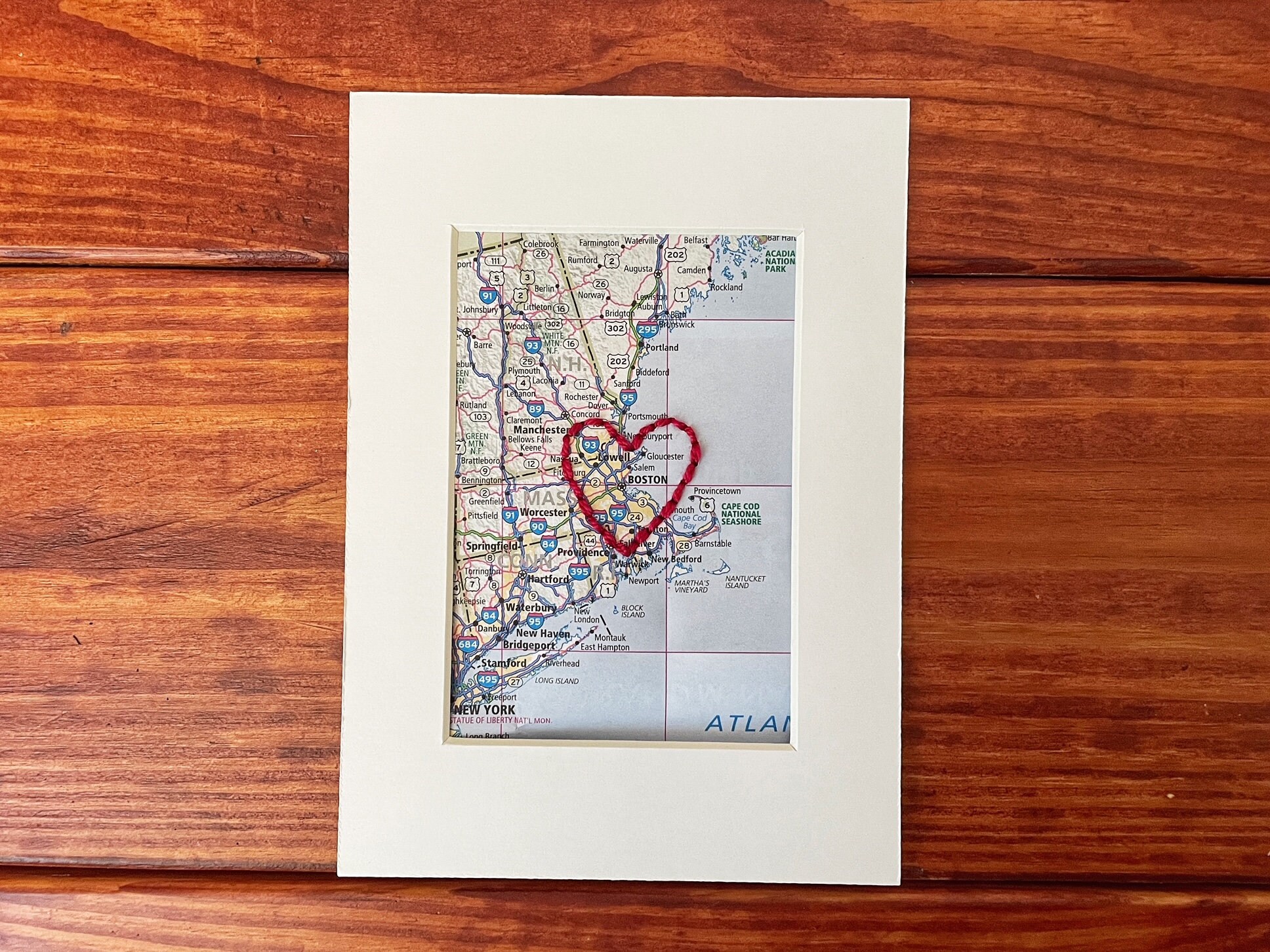 Boston Heart Road Map Art / Personalized Massachusetts Gift / - Etsy