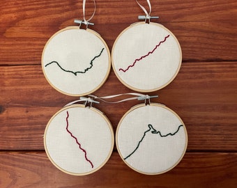 Adorno navideño bordado de viaje por carretera: decoración navideña con recorrido panorámico