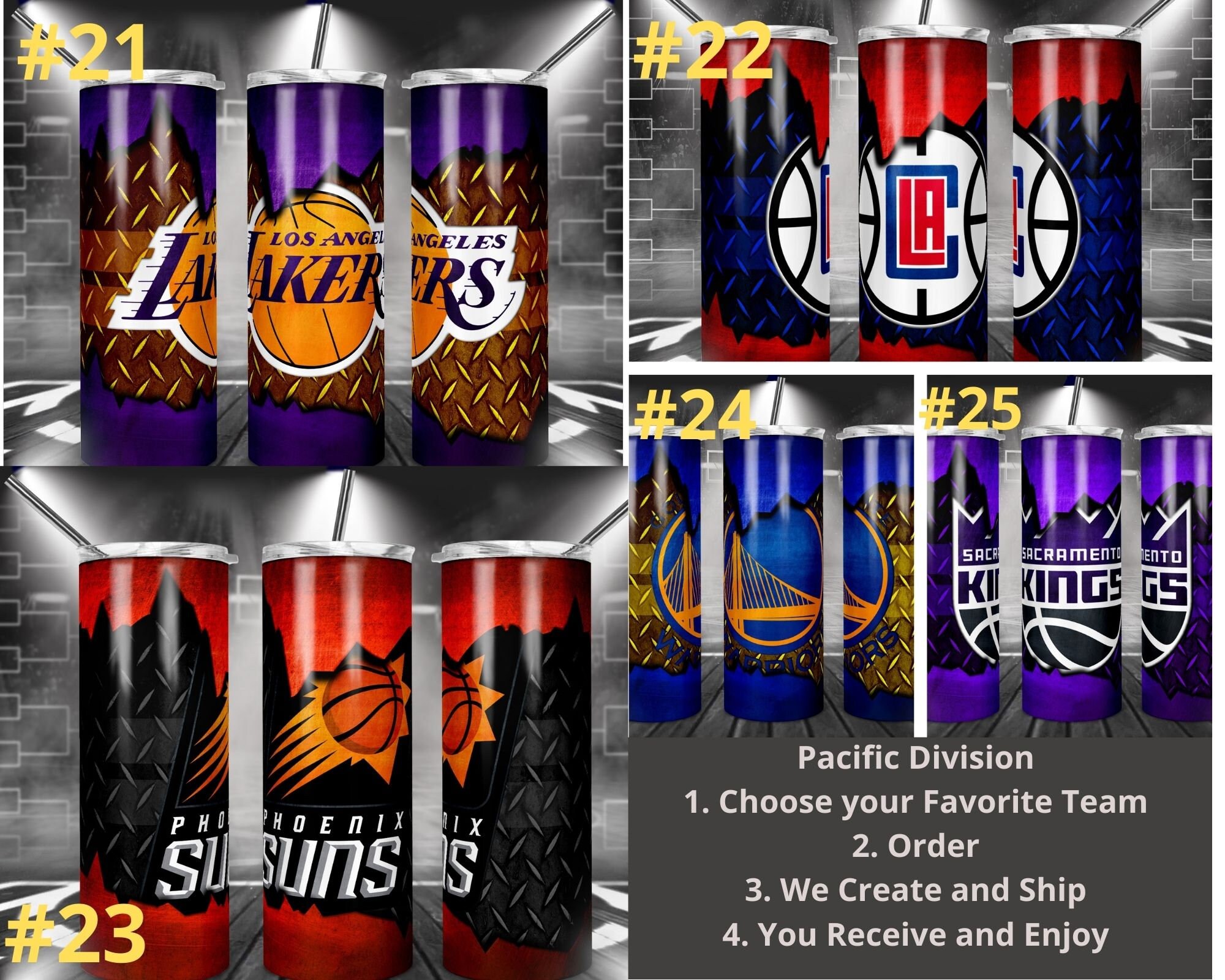 NBA Team Tumbler Gift Pick Your Team NBA Cup No Epoxy Etsy