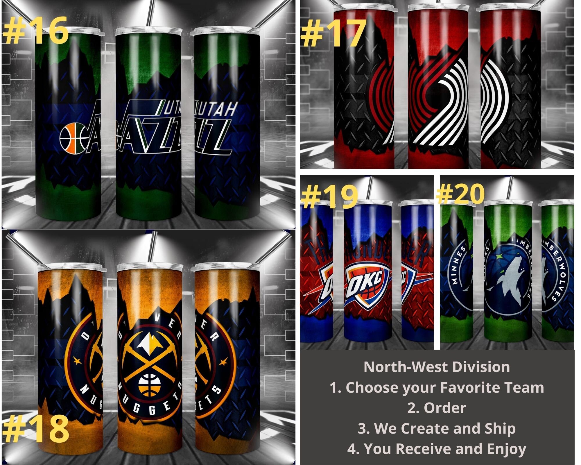 NBA Team Tumbler Gift Pick Your Team NBA Cup No Epoxy Etsy