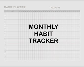 Printable Undated Monthly Habit Tracker - Etsy