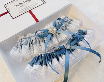 Essencedelight Lace Garter Thigh Ring Wedding Prom Gift for Bride Bridesmaid,Navy Regular Code