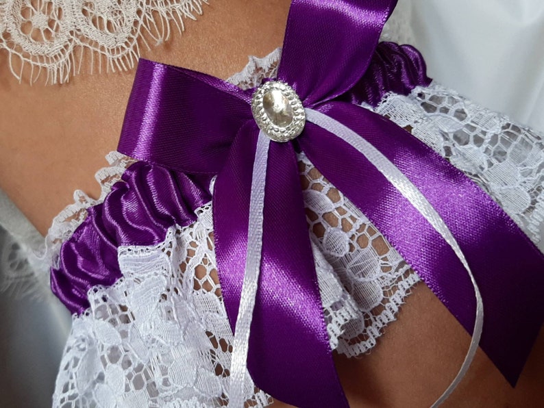 Purple Wedding Garter Set Purple Bridal Garter Bridal Garter Etsy