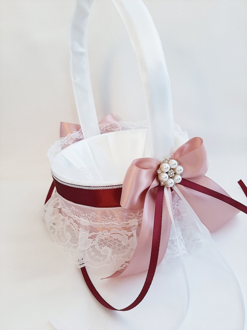 Flower Girl Basket and Ring Bearer Pillow Set Flower Girl Etsy