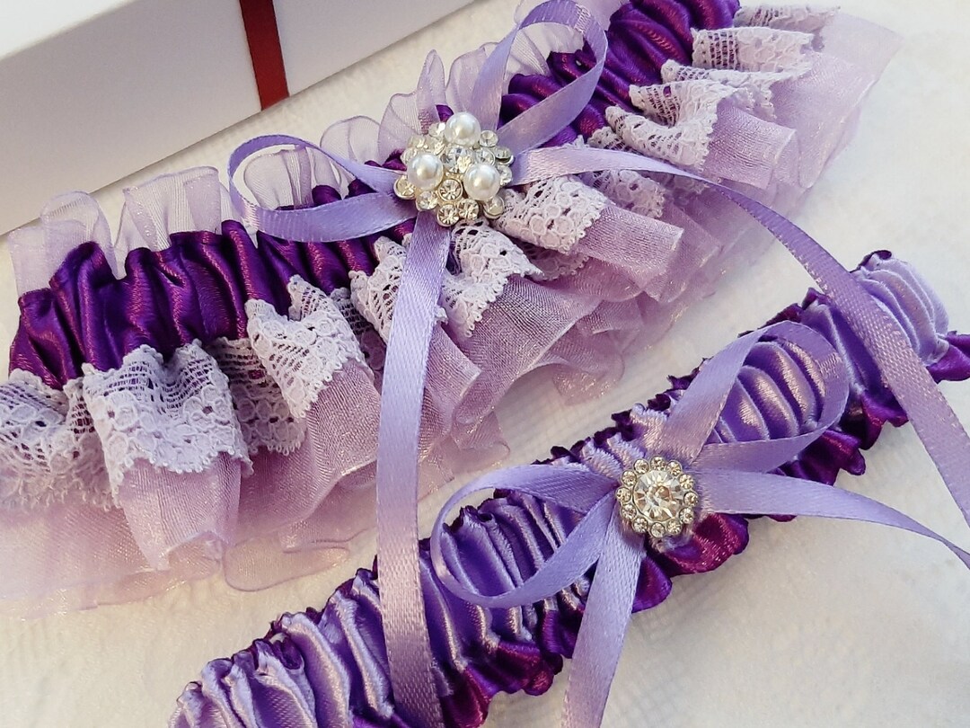 Purple Wedding Garter, Purple Garter, Garter for Bride, Bridal Garter, Garter  Belt, Garter Bride, Prom Leg Garter Lilac Lavender