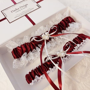 Burgund Strumpfband Set, Burgund Strumpfband Hochzeit, Hochzeit Strumpfband Set, Strumpfband Gürtel, Burgund Strumpfband Set, Personalisiertes Strumpfband