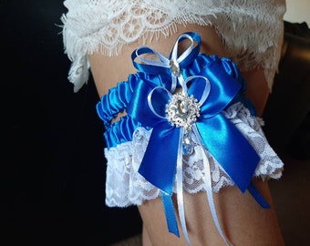 Royal Blue Wedding Garter Set, Blue Wedding Garter, Bridal Garter, Wedding Garter, Garter belt, Wedding Garter Sets, Bridal Garter Sets