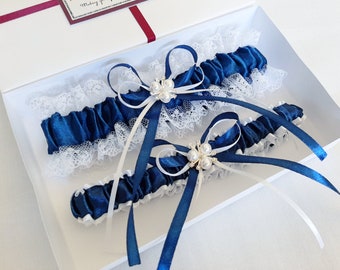 Blue Wedding garter, Garter, Navy Garter, Wedding Garter Set, Blue Garter Set, Bridal Garter, Wedding Garter, Blue Garter, Lace Garter