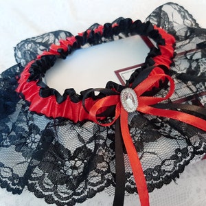 Black and Red Wedding Garter Set Black Lace Bridal Garter - Etsy