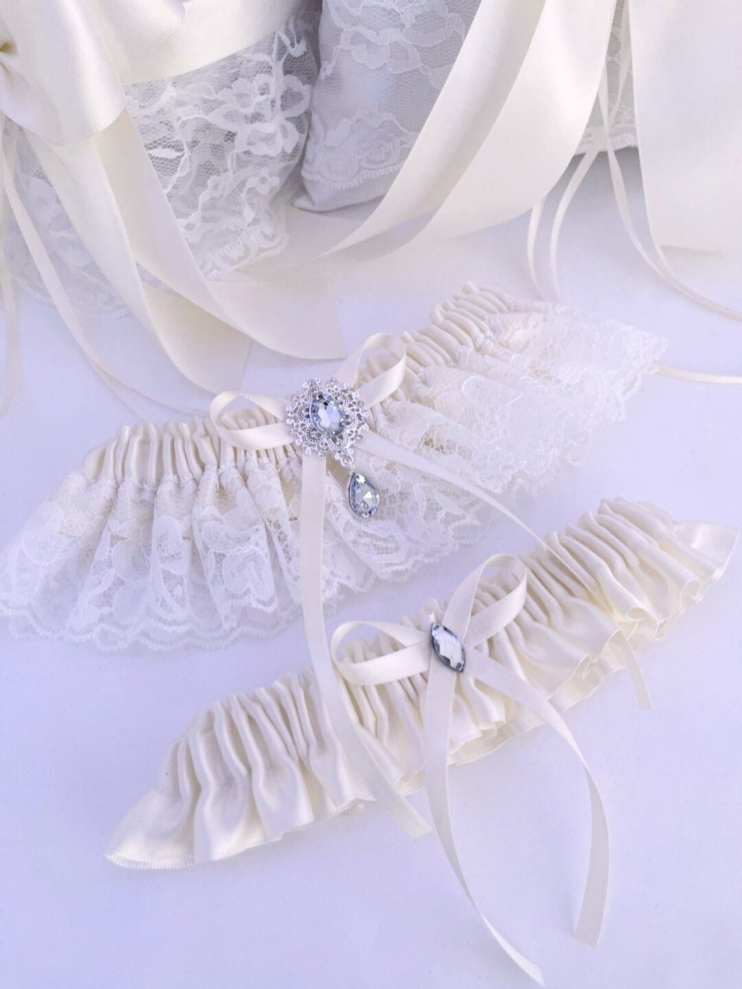 Ivory Garter Set for Wedding, Wedding Garter for Bride, Garter Belt, Bridal  Garter, Thigh Garter, Lace Ivory Garters, Bridal Shower Gift