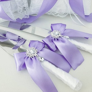 Wedding Cake Cutting Set, Lavender Wedding Cake Server Set & Knife, Knife Set Wedding Cake Servers Utensils Wedding Cake Cutter Lilac