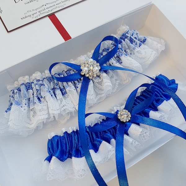 Royal Blue Garter Etsy