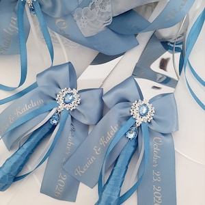 Personalized Wedding Cake Cutting Set, Cake Knife and Server Set, Cake Serving Set Anniversary Cake Cutter Gift for Couples Bride Dusty Blue