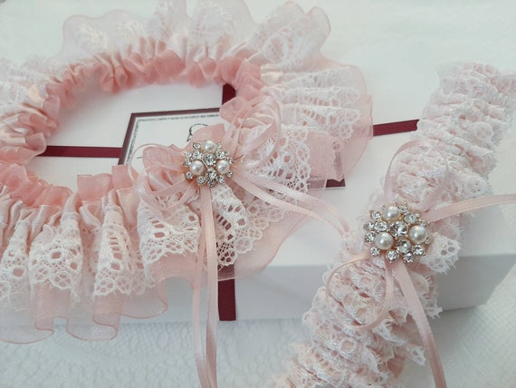 pink lace garter belt Fleur du Mal Pink Foil Lily Embroidery Garter Belt Fleur du Mal main image 0