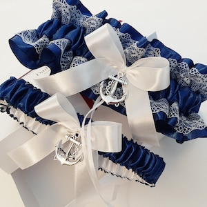 Liga azul marinho, liga de noiva, liga de casamento, conjunto de liga azul marinho, cinta-liga, liga de casamento azul marinho, liga de praia, liga de âncora