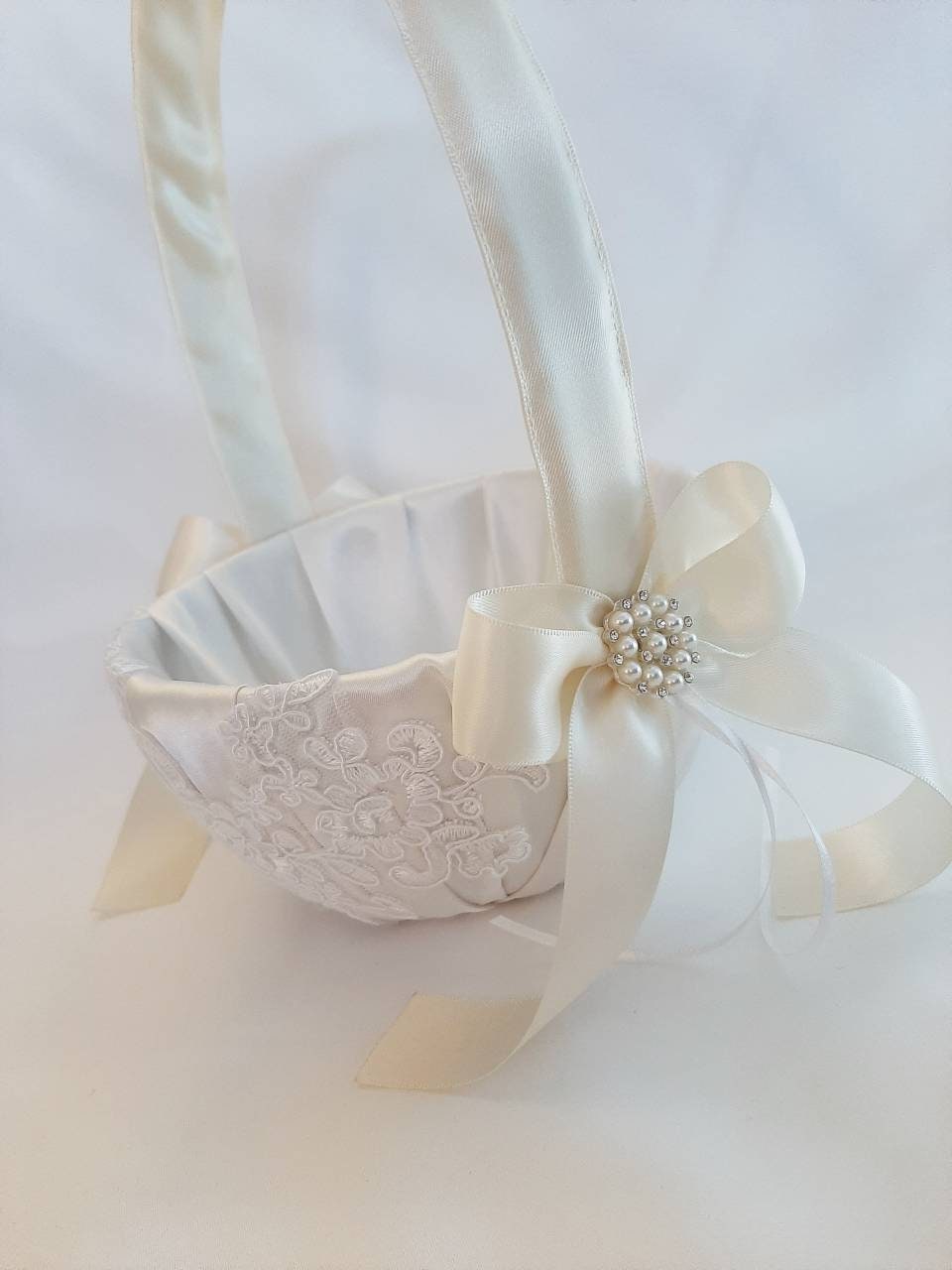 Flower Girl Basket and Ring Bearer Pillow Set Flower Girl Etsy
