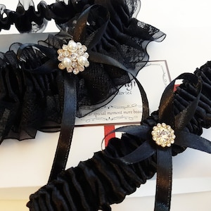 Black Garter, Garter Set, Wedding Garter Set, Garter Belt, Gothic Wedding, Black Bridal Garter, Wedding garters, Garter For Bride