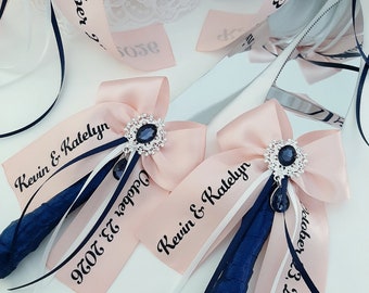 Wedding Cake Cutting Set, Navy Blue Blush Pink Wedding Cake Server Set & Knife, Knife Set Wedding Cake Servers Utensils Personalized Cutter