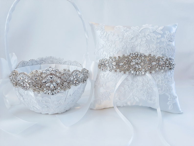 Flower Girl Basket Lace Basket for Flower Girl White Flower Etsy