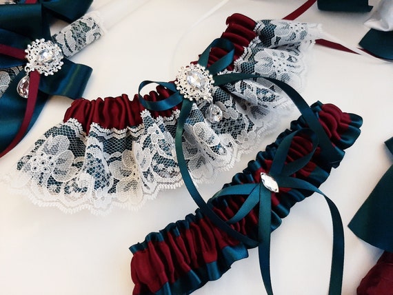 Beaded Lace Weddng Garter Pearl Brdal Garter Set Gold | Etsy