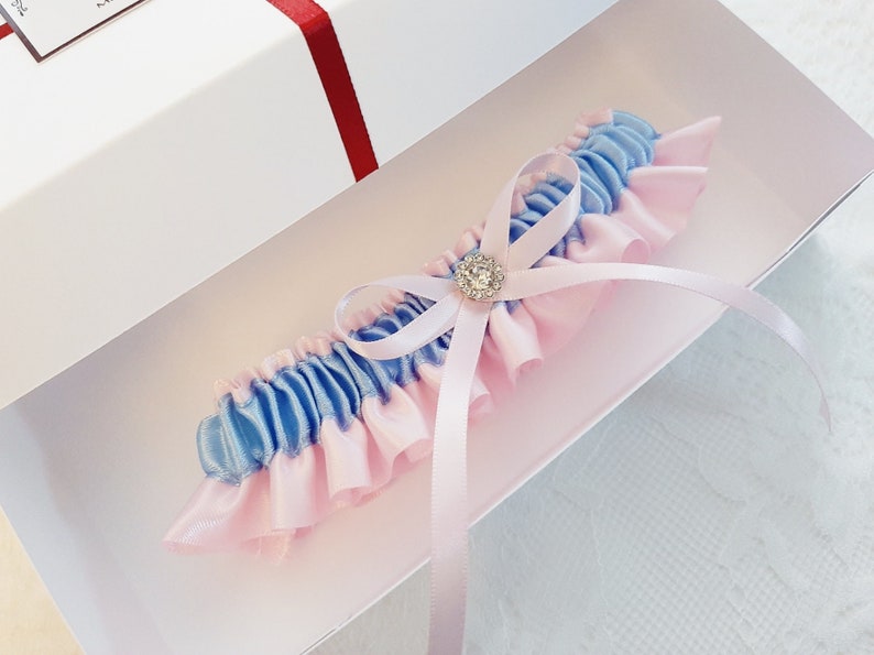 Jarretière de mariage, ensemble jarretière, ensemble jarretière de mariage, jarretière bleu et rose pour mariage, jarretière, jarretière de mariée, jarretière de jambe, jarretière pour la mariée, bal de promo Toss Garter Only