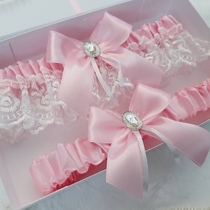 Pink Wedding Garter Set, Bridal Garter, Garter belt, Pink Garter For Bride, Pink Wedding Garter