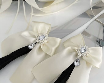 Cake Serving Set, Ivory Cake Server Set, Beige Wedding Cake Cutting Set, Wedding Cake Knife and Server, Ivory and Black Wedding Knife Set