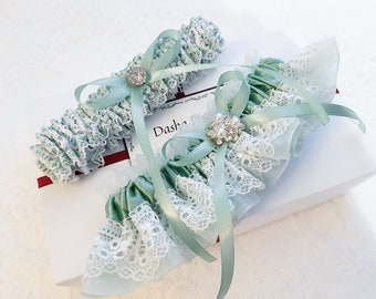 Sage Wedding Garter For Bride, Garter Set, Wedding Garter Set, Sage Green Garter, Garter Set, Bridal Garter, Lace Garter, Brides Garters