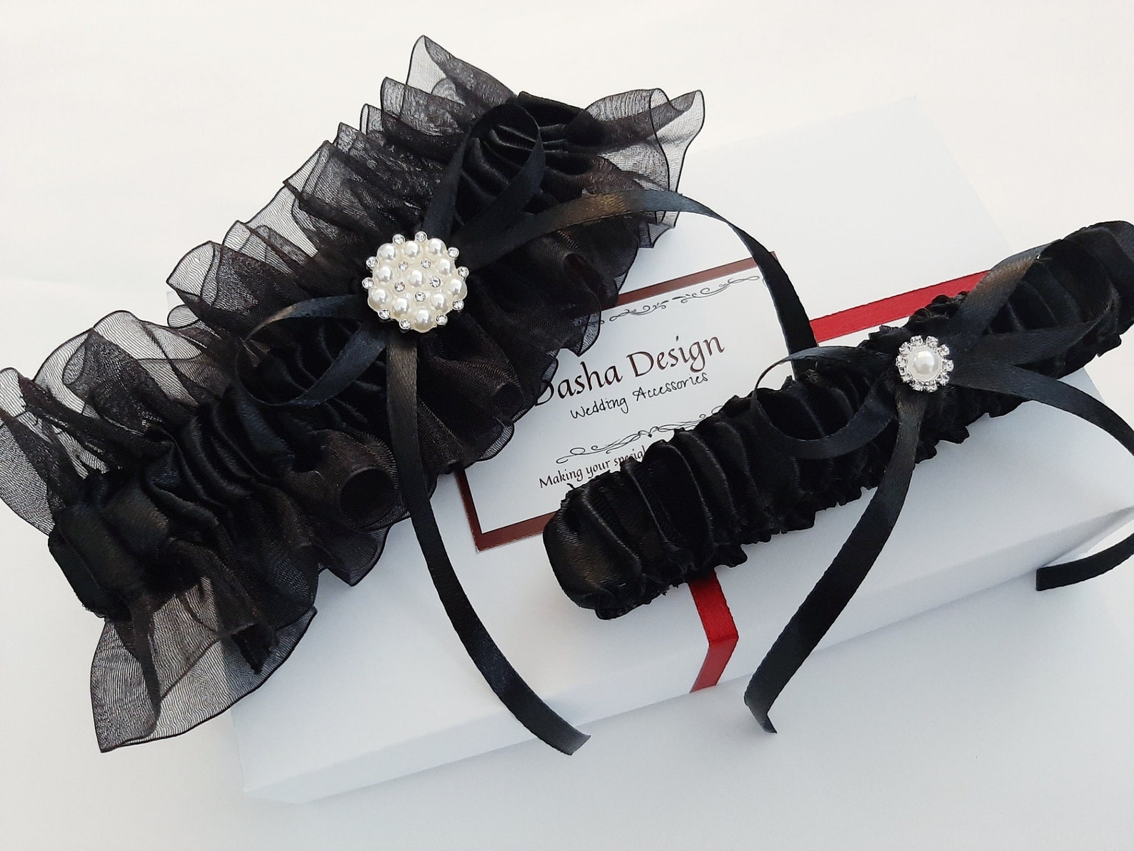 Black Wedding Garter, Wedding Garter Set, Black Garter Set, Black ...