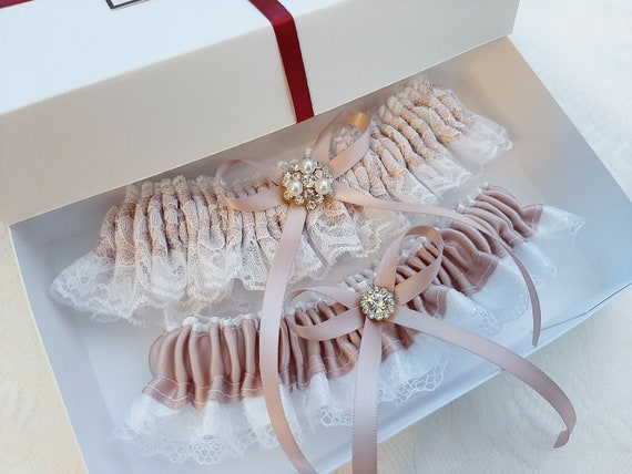 Rose Gold Wedding Garter, Lace Bridal Garter Set, Rose Gold Garter Set,  Garter For Bride, Garter Belt For Wedding, Leg Garter