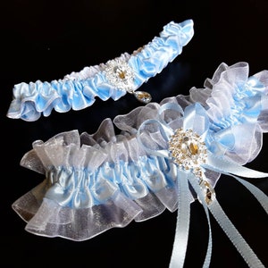 Blue Bridal Garter Set, Blue Bridal Garter, Wedding Garter, Something Blue Garter, Blue Garter Set, Wedding Garter Set, Personalized Garter