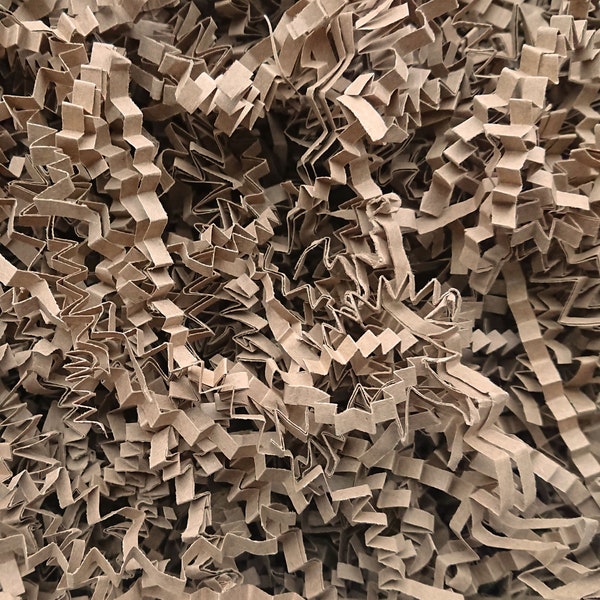 Recycled Kraft Shredded Paper - Biodegradable Natural Zig Zag Crinkle Cut Paper - Hamper Basket Filler - Luxury Gift Packaging