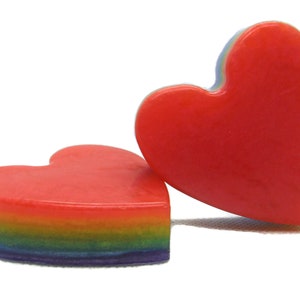 Tropical Rainbow Small Hearts, Heart Soaps, Rainbow Soaps, Smaller Soaps, Stocking Filler, Gift Idea, Guest Soap, Travel Soap, Cute Soap