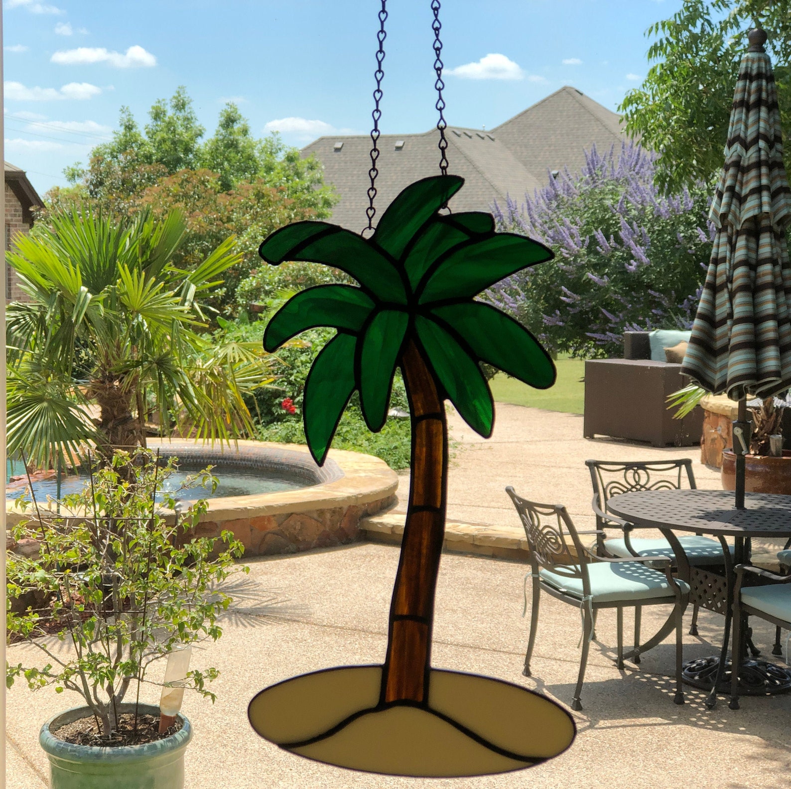 Palm Tree Suncatcher LARGE Stained Glass Etsy