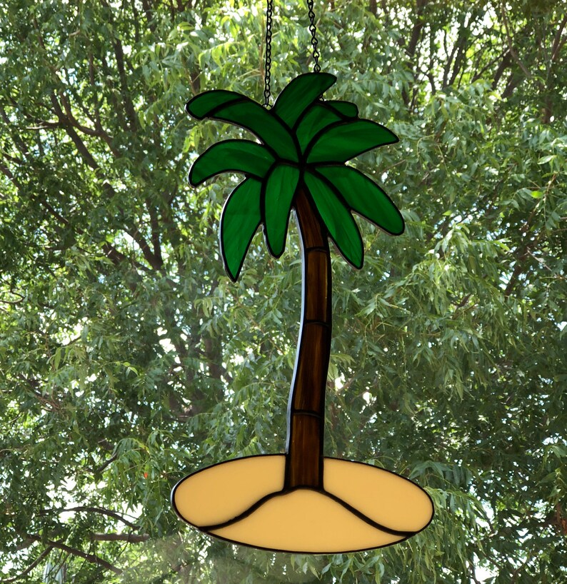 Palm Tree Suncatcher LARGE Stained Glass Etsy