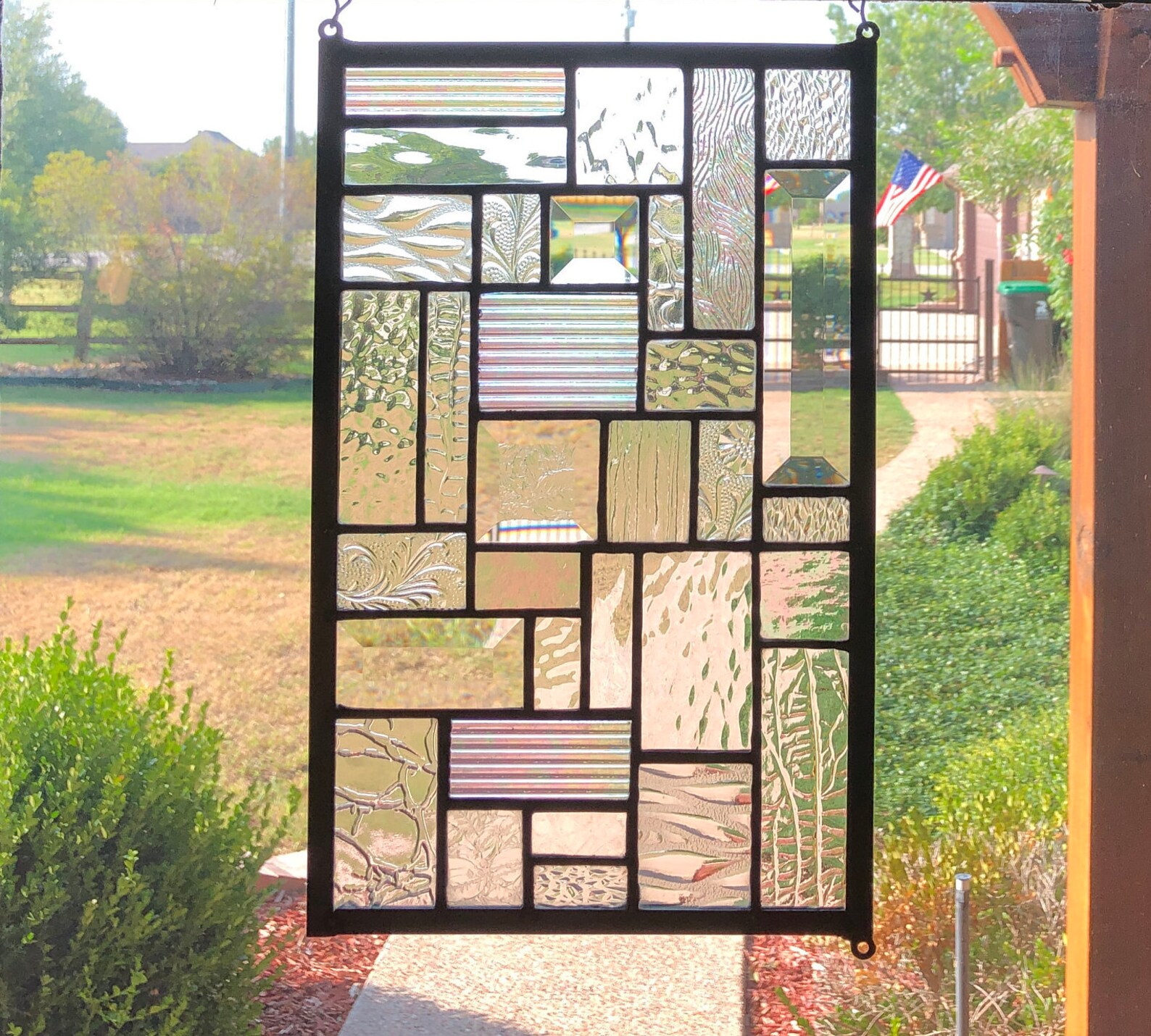 Geometric Stained Glass Window Panel, Modern Art, 8.5”x14” - Etsy