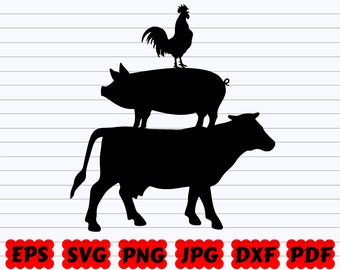 Download Cow Pig Chicken Etsy