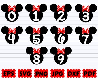 minnie mouse numbers etsy