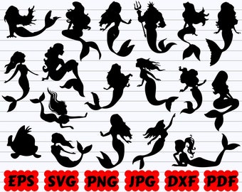 Download Mermaid Silhouette Svg Etsy