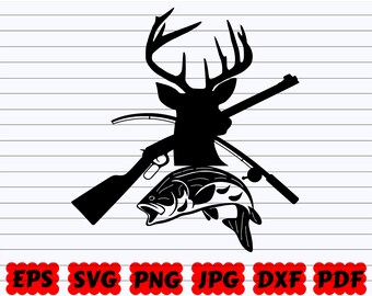 Hunting Fishing Svg Etsy